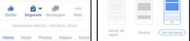 No app (celular e tablets), clique no ícone em destaque (Seguindo) e depois na opção "Ver primeiro".